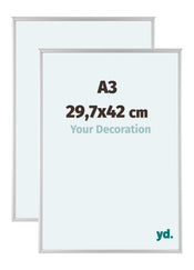 Aurora Aluminium Cadre Photo 29-7x42cm A3 Lot De 2 Argent Mat De Face Mesure | yourdeclineoration.com