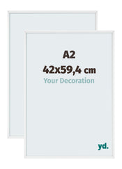 Aurora Aluminium Cadre Photo 42x59-4cm A2 Lot De 2 Blanc Brillant De Face Mesure | yourdeclineoration.com