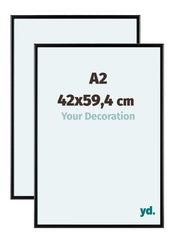 Aurora Aluminium Cadre Photo 42x59-4cm A2 Lot De 2 Noir Mat De Face Mesure | yourdeclineoration.com