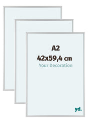 Aurora Aluminium Cadre Photo 42x59-4cm A2 Lot De 3 Argent Mat De Face Mesure | yourdeclineoration.com