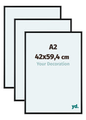 Aurora Aluminium Cadre Photo 42x59-4cm A2 Lot De 3 Noir Mat De Face Mesure | yourdeclineoration.com