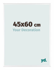 Aurora Aluminium Cadre Photo 45x60cm Blanc Brillant De Face Mesure | yourdeclineoration.com