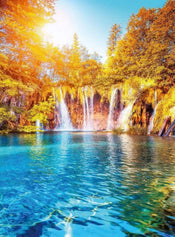 Wizard+Genius Waterfall And Lake In Croatia Papier Peint Intissé 192x260cm 4 bandes | yourdeclineoration.com