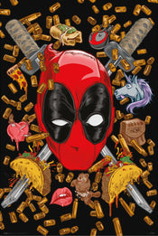 Affiche Poster Marvel Deadpool Bullets And Chimichangas 61x91 5cm Grupo Erik GPE5790 | yourdeclineoration.com
