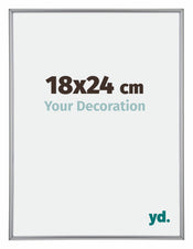 Annecy Plastique Cadre Photo 18x24cm Argent De Face Mesure | yourdeclineoration.com