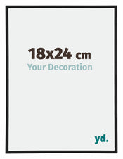 Annecy Plastique Cadre Photo 18x24cm Noir Mat De Face Mesure | yourdeclineoration.com