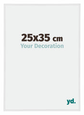 Annecy Plastique Cadre Photo 25x35cm Blanc Brillant De Face Mesure | yourdeclineoration.com