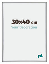 Annecy Plastique Cadre Photo 30x40cm Argent De Face Mesure | yourdeclineoration.com