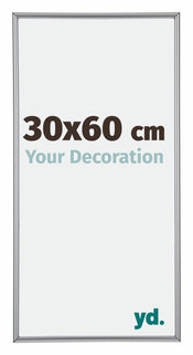 Annecy Plastique Cadre Photo 30x60cm Argent De Face Mesure | yourdeclineoration.com