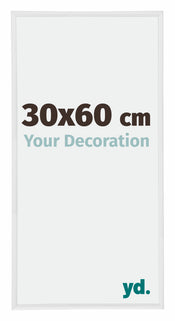 Annecy Plastique Cadre Photo 30x60cm Blanc Brillant De Face Mesure | yourdeclineoration.com