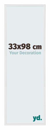 Annecy Plastique Cadre Photo 33x98cm Blanc Brillant De Face Mesure | yourdeclineoration.com