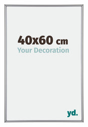 Annecy Plastique Cadre Photo 40x60cm Argent De Face Mesure | yourdeclineoration.com