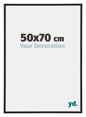 Annecy Plastique Cadre Photo 50x70cm Noir Mat De Face Mesure | yourdeclineoration.com