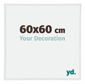 Annecy Plastique Cadre Photo 60x60cm Blanc Brillant De Face Mesure | yourdeclineoration.com