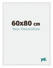 Annecy Plastique Cadre Photo 60x80cm Blanc Brillant De Face Mesure | yourdeclineoration.com