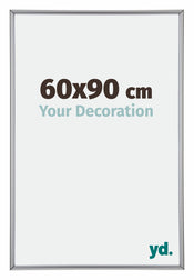 Annecy Plastique Cadre Photo 60x90cm Argent De Face Mesure | yourdeclineoration.com
