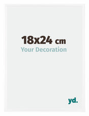 Bordeaux Plastique Cadre Photo 18x24cm Blanc Brillant De face Mesure | yourdeclineoration.com