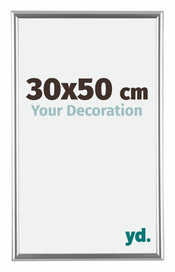 Bordeaux Plastique Cadre Photo 30x50cm Argent De face Mesure | yourdeclineoration.com