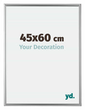Bordeaux Plastique Cadre Photo 45x60cm Argent De face Mesure | yourdeclineoration.com