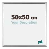 Bordeaux Plastique Cadre Photo 50x50cm Argent De face Mesure | yourdeclineoration.com