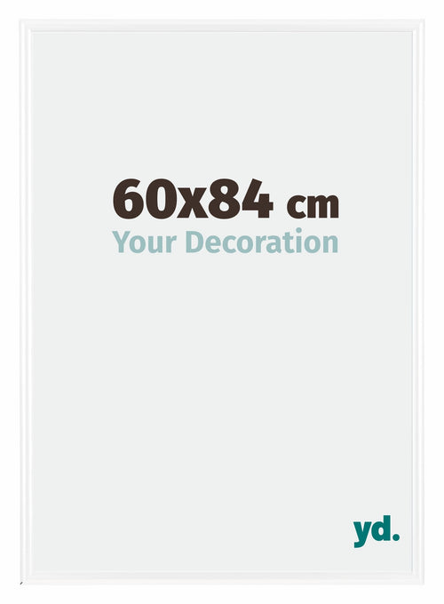 Bordeaux Plastique Cadre Photo 60x84cm Blanc Brillant De face Mesure | yourdeclineoration.com