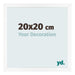 Cadre Photo 20x20 cm Blanc Mat MDF Bologna De Face Mesure | yourdeclineoration.com