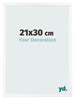 Cadre Photo 21x30 cm Blanc Mat MDF Bologna De Face Mesure | yourdeclineoration.com