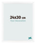 Cadre Photo 24x30 cm Blanc Mat MDF Bologna De Face Mesure | yourdeclineoration.com