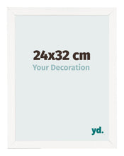 Cadre Photo 24x32 cm Blanc Brillant MDF Bologna De Face Mesure | yourdeclineoration.com