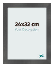 Cadre Photo 24x32cm Noir Argent Poli MDF Pisa De Face Mesure | yourdeclineoration.com