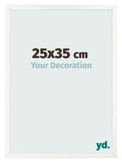 Cadre Photo 25x35 cm Blanc Brillant MDF Bologna De Face Mesure | yourdeclineoration.com