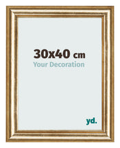 Cadre Photo 30x40cm Or Antique MDF Lazio De Face Mesure | yourdeclineoration.com