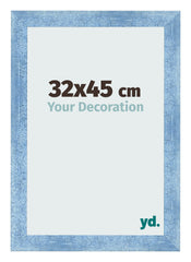 Cadre Photo 32x45cm Bleu Brillant Patine MDF Pisa De Face Mesure | yourdeclineoration.com