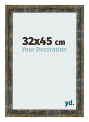 Cadre Photo 32x45cm Bleu Or Melange MDF Pisa De Face Mesure | yourdeclineoration.com