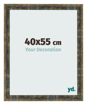 Cadre Photo 40x55cm Bleu Or Melange MDF Pisa De Face Mesure | yourdeclineoration.com