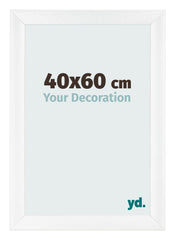 Cadre Photo 40x60cm Blanc Vintage MDF Pisa De Face Mesure | yourdeclineoration.com