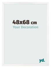 Cadre Photo 48x68 cm Blanc Brillant MDF Bologna De Face Mesure | yourdeclineoration.com