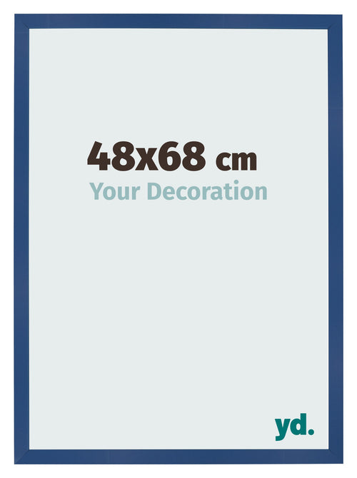 Cadre Photo 48x68 cm Bleu Fonce MDF Bologna De Face Mesure | yourdeclineoration.com
