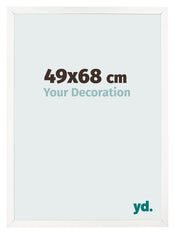 Cadre Photo 49x68 cm Blanc Brillant MDF Bologna De Face Mesure | yourdeclineoration.com