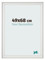 Cadre Photo 49x68cm Blanc Patine MDF Lazio De Face Mesure | yourdeclineoration.com
