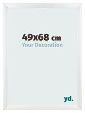 Cadre Photo 49x68cm Blanc Vintage MDF Pisa De Face Mesure | yourdeclineoration.com