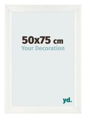 Cadre Photo 50x75cm Blanc Vintage MDF Pisa De Face Mesure | yourdeclineoration.com
