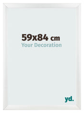 Cadre Photo 59x84cm Blanc Vintage MDF Pisa De Face Mesure | yourdeclineoration.com