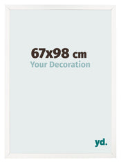 Cadre Photo 67x98 cm Blanc Brillant MDF Bologna De Face Mesure | yourdeclineoration.com
