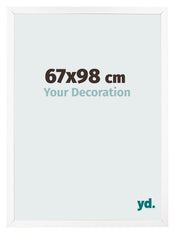 Cadre Photo 67x98 cm Blanc Mat MDF Bologna De Face Mesure | yourdeclineoration.com