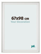 Cadre Photo 67x98cm Blanc Patine MDF Lazio De Face Mesure | yourdeclineoration.com