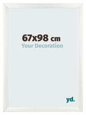 Cadre Photo 67x98cm Blanc Vintage MDF Pisa De Face Mesure | yourdeclineoration.com