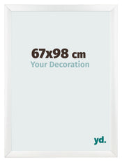 Cadre Photo 67x98cm Blanc Vintage MDF Pisa De Face Mesure | yourdeclineoration.com