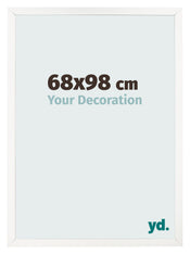 Cadre Photo 68x98 cm Blanc Brillant MDF Bologna De Face Mesure | yourdeclineoration.com