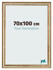 Cadre Photo 70x100cm Or Antique MDF Lazio De Face Mesure | yourdeclineoration.com